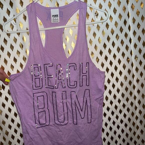Victoria’s Secret PINK beach bum tank top sequins bedazzled size XS - Picture 1 of 5